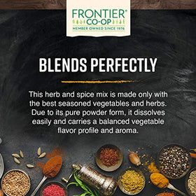 Frontier Co-op No-Chicken Broth Powder flavors salads, pasta, and popcorn with savory notes.