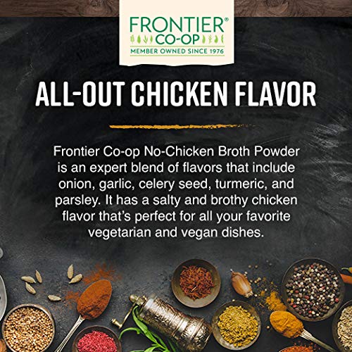 Frontier Co-op No-Chicken Broth Powder aroma and flavor enriches soups and risottos.