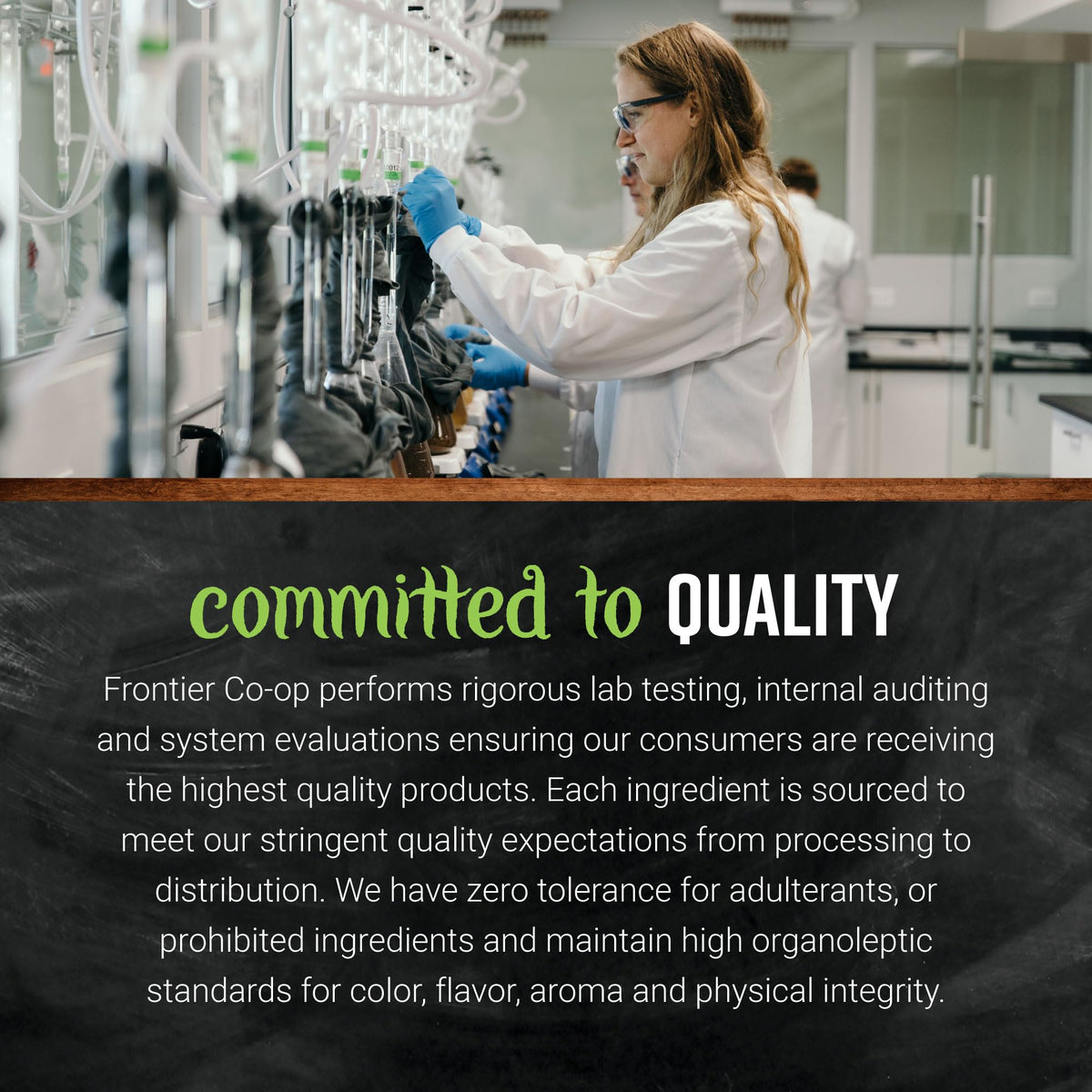 Frontier Co-op non-irradiated kosher-certified label on packaging for trusted quality