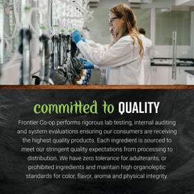Frontier Co-op non-irradiated kosher-certified label on packaging for trusted quality