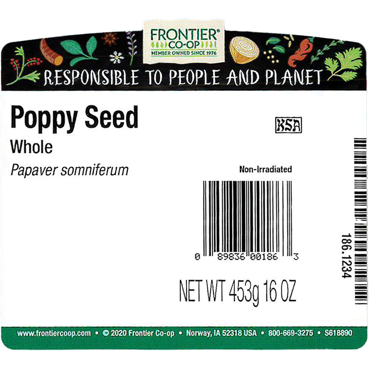 Frontier Co-op non-irradiated poppy seeds preserve natural flavor