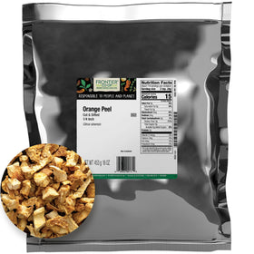 Frontier Co-op orange peel cut and sifted, quarter-inch bulk bag for baking and flavoring