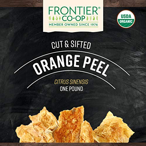 Frontier Co-op orange peel dry garnish adds color and citrus lift to dishes