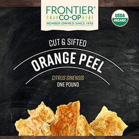 Frontier Co-op orange peel dry garnish adds color and citrus lift to dishes