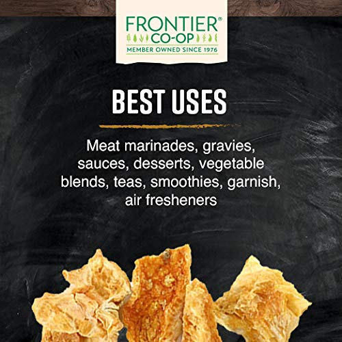 Frontier Co-op orange peel garnish and marinate uses for meats and desserts