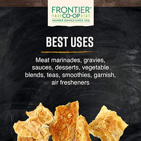 Frontier Co-op orange peel garnish and marinate uses for meats and desserts