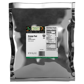 Frontier Co-op Organic Orange Peel Powder bulk bag with vibrant zest for cooking and baking