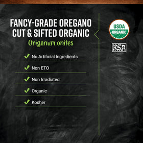 Frontier Co-op oregano bulk bag shown for cost-effective, long-term kitchen use.