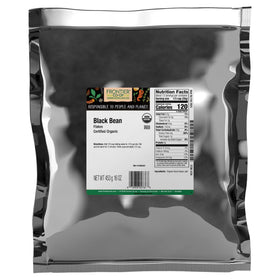 Frontier Co-op Organic Black Bean Flakes in a 1 lb bag for versatile cooking