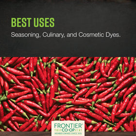 Frontier Co-op organic cayenne bag keeps freshness sealed.
