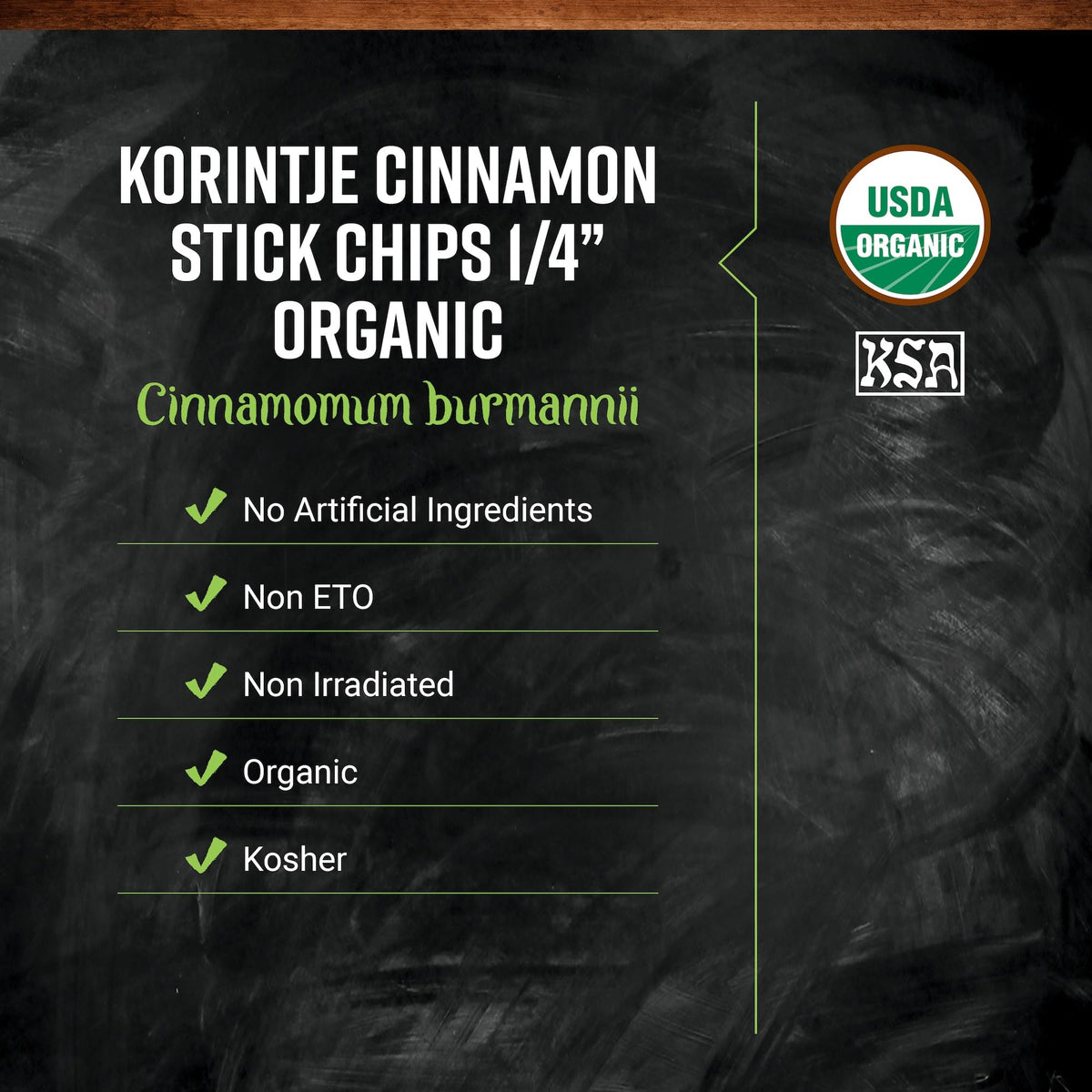 Frontier Co-op Organic Cinnamon Chips Indonesian bark in a bulk bag.