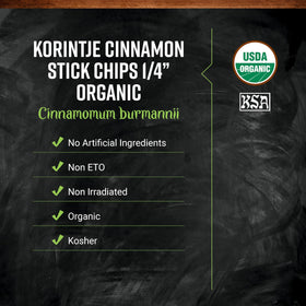 Frontier Co-op Organic Cinnamon Chips Indonesian bark in a bulk bag.