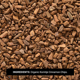 Frontier Co-op Organic Cinnamon Chips kosher-certified label on Indonesian bark.