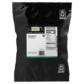 Frontier Co-op Organic Cornstarch 1 lb package, fine powder ideal for thickening sauces.