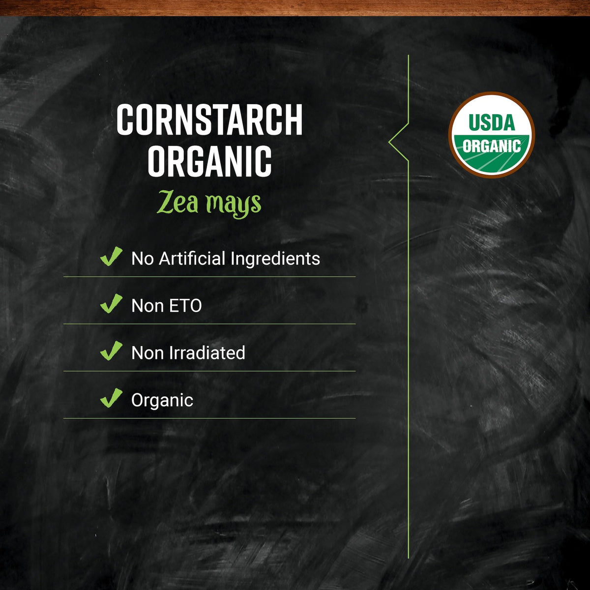 Frontier Co-op Organic Cornstarch powder close-up, smooth texture for recipes.