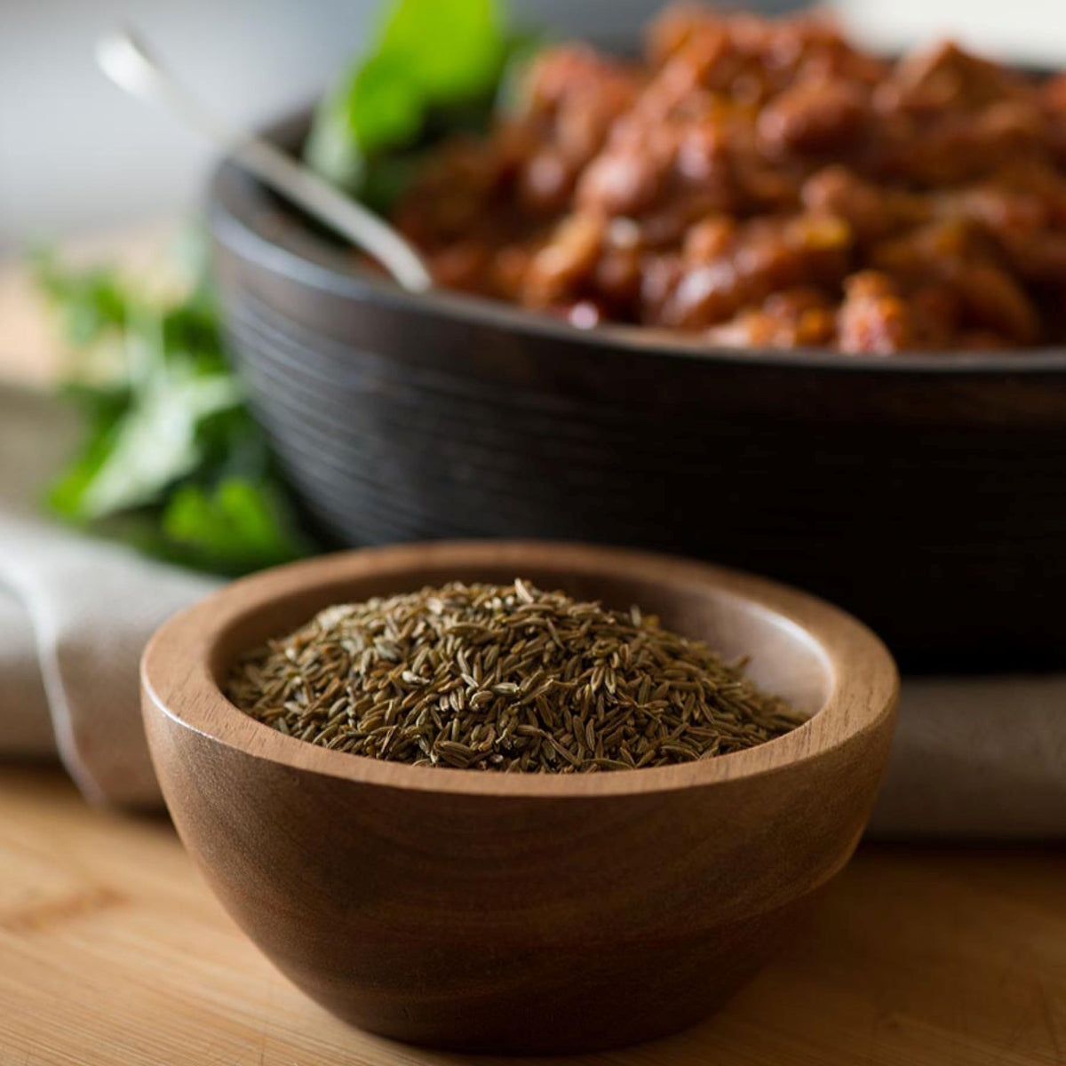 Frontier Co-op Organic Cumin Seed used in curries and stews for depth.