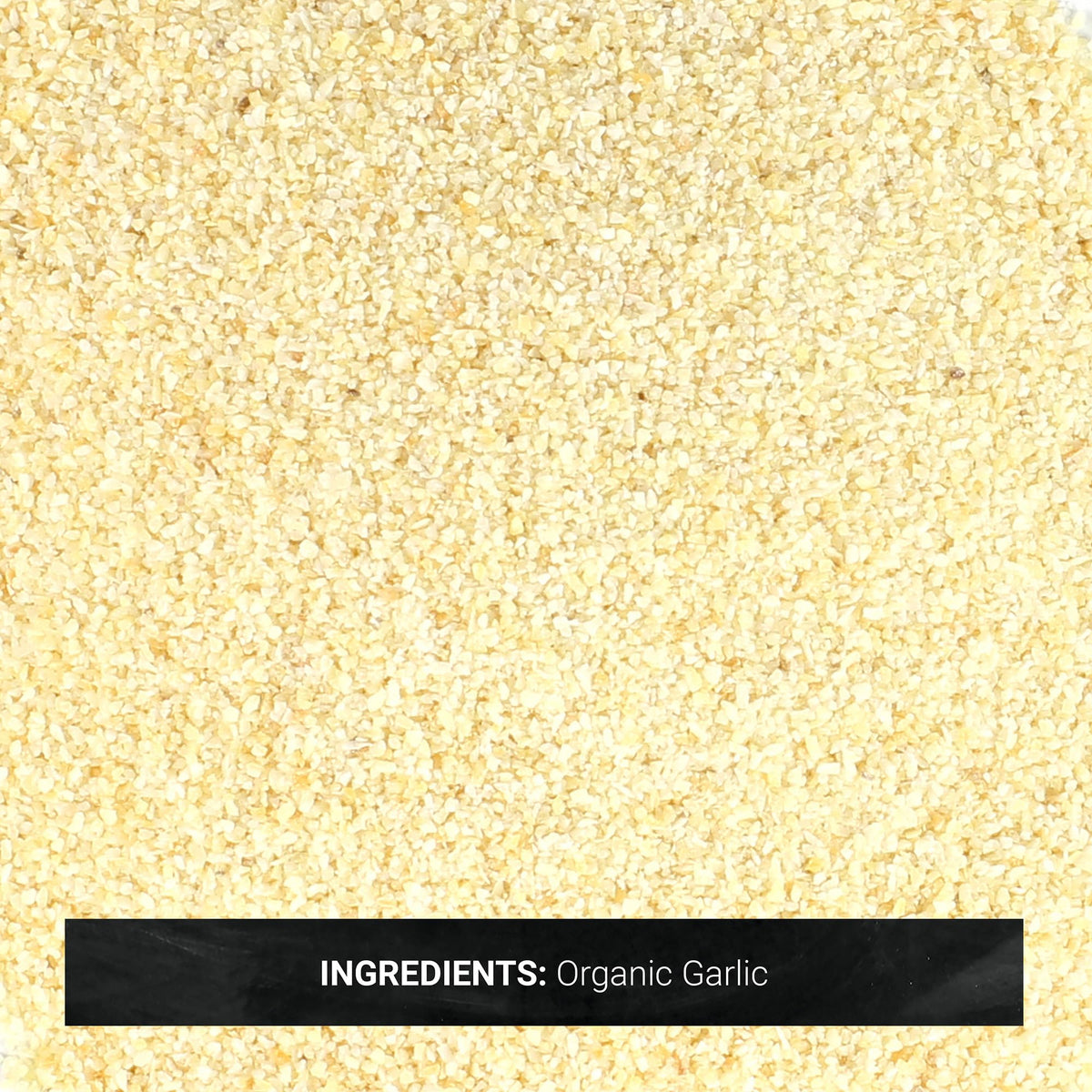 Frontier Co-op Organic Garlic Granules kosher label indicating certification for recipes.