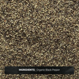 Frontier Co-op Organic Ground Black Pepper with kosher label elevates soups and stews.