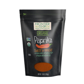 Frontier Co-op Organic Ground Paprika bag front showing resealable packaging for freshness