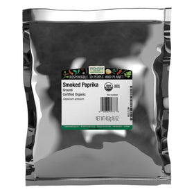 Frontier Co-op Organic Ground Smoked Paprika in bulk bag for versatile cooking.