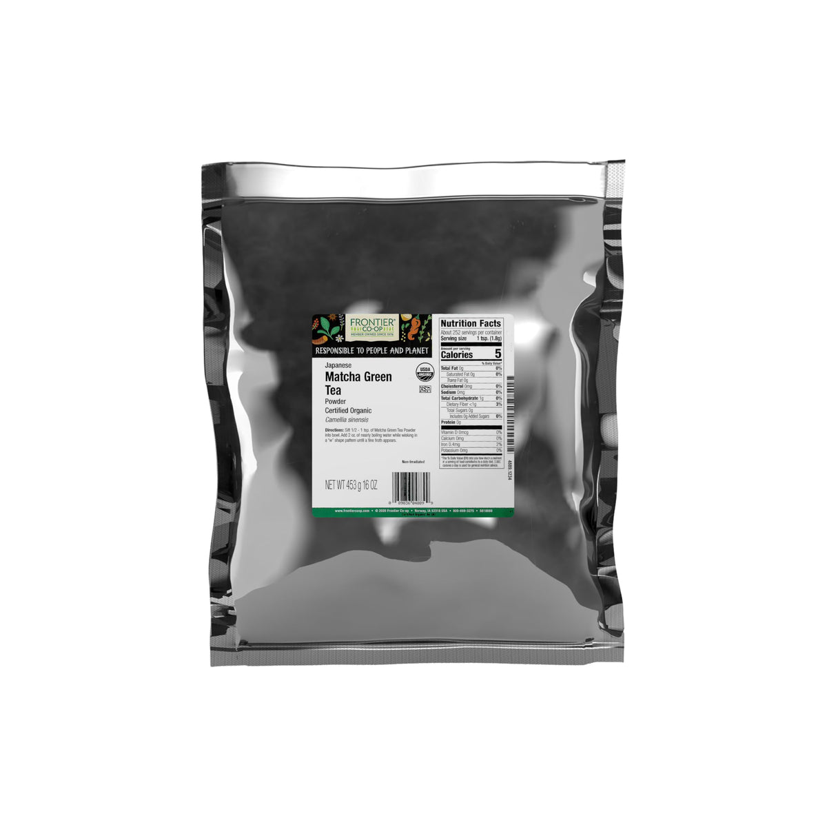 Frontier Co-op Organic Japanese Matcha powder in bulk for everyday meals and drinks.