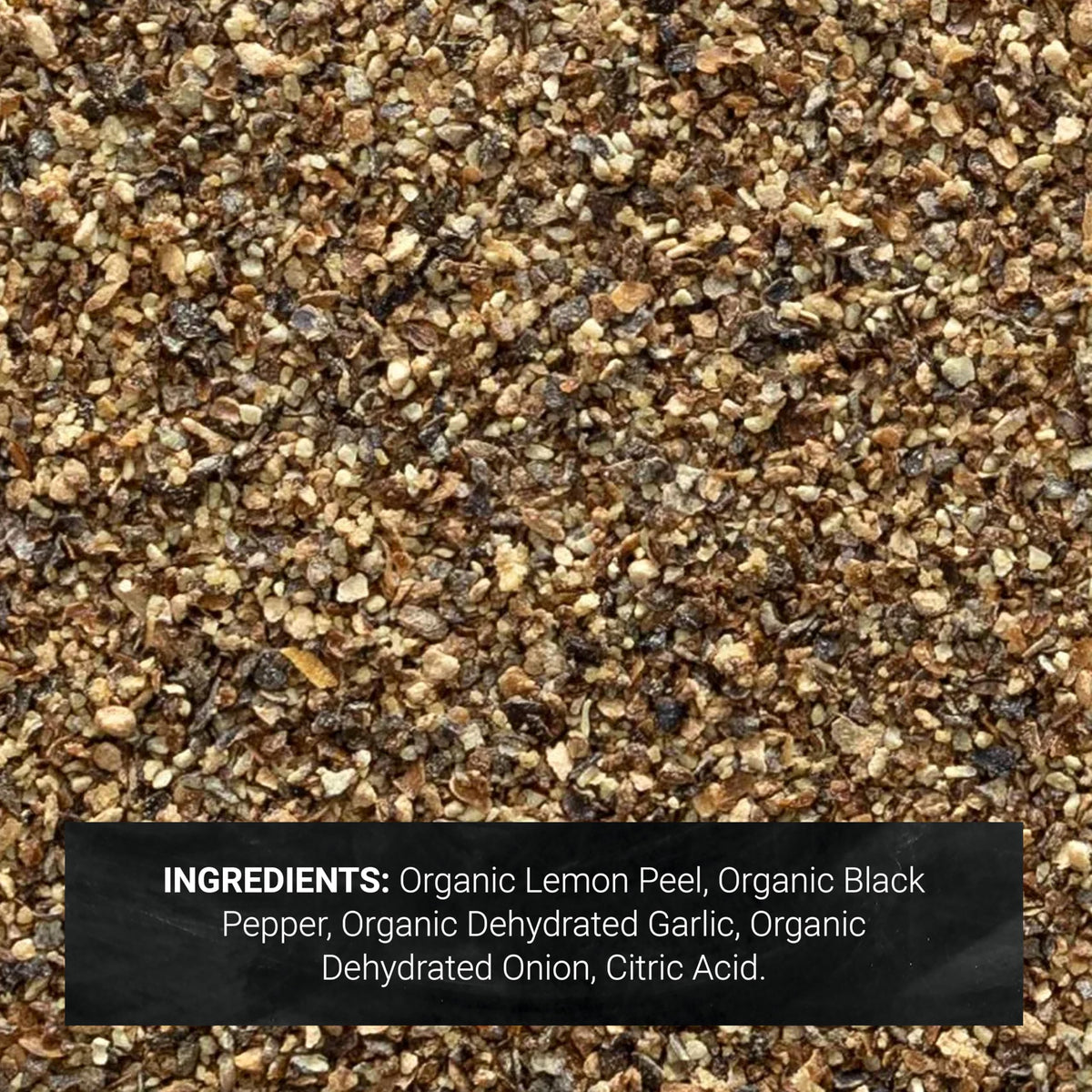 Frontier Co-op Organic Lemon Pepper closeup shows bright lemon zest and peppery aroma.