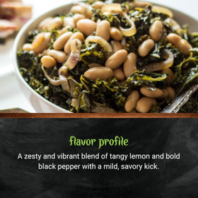 Frontier Co-op Organic Lemon Pepper label highlights organic quality for seasoning.