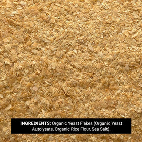 Closeup of Frontier Co-op Organic Nutritional Yeast Flakes showing nutty aroma