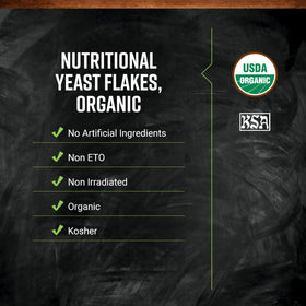 Nutritional Yeast Flakes on pasta as a dairy-free parmesan substitute by Frontier Co-op