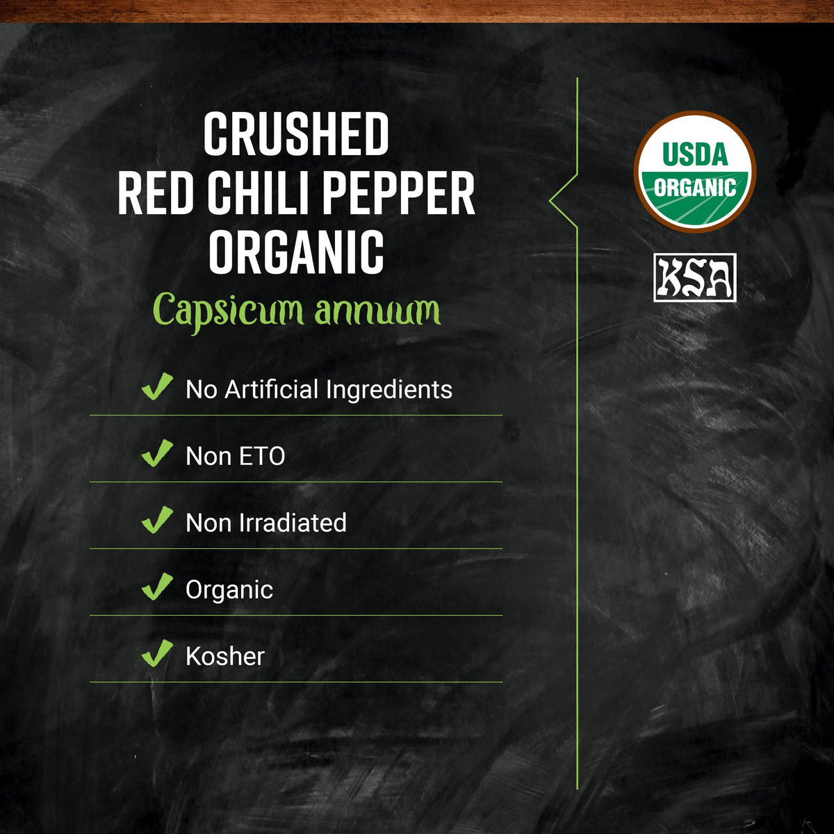 Frontier Co-op organic red chili peppers, dried and crushed, ready to spice dishes.