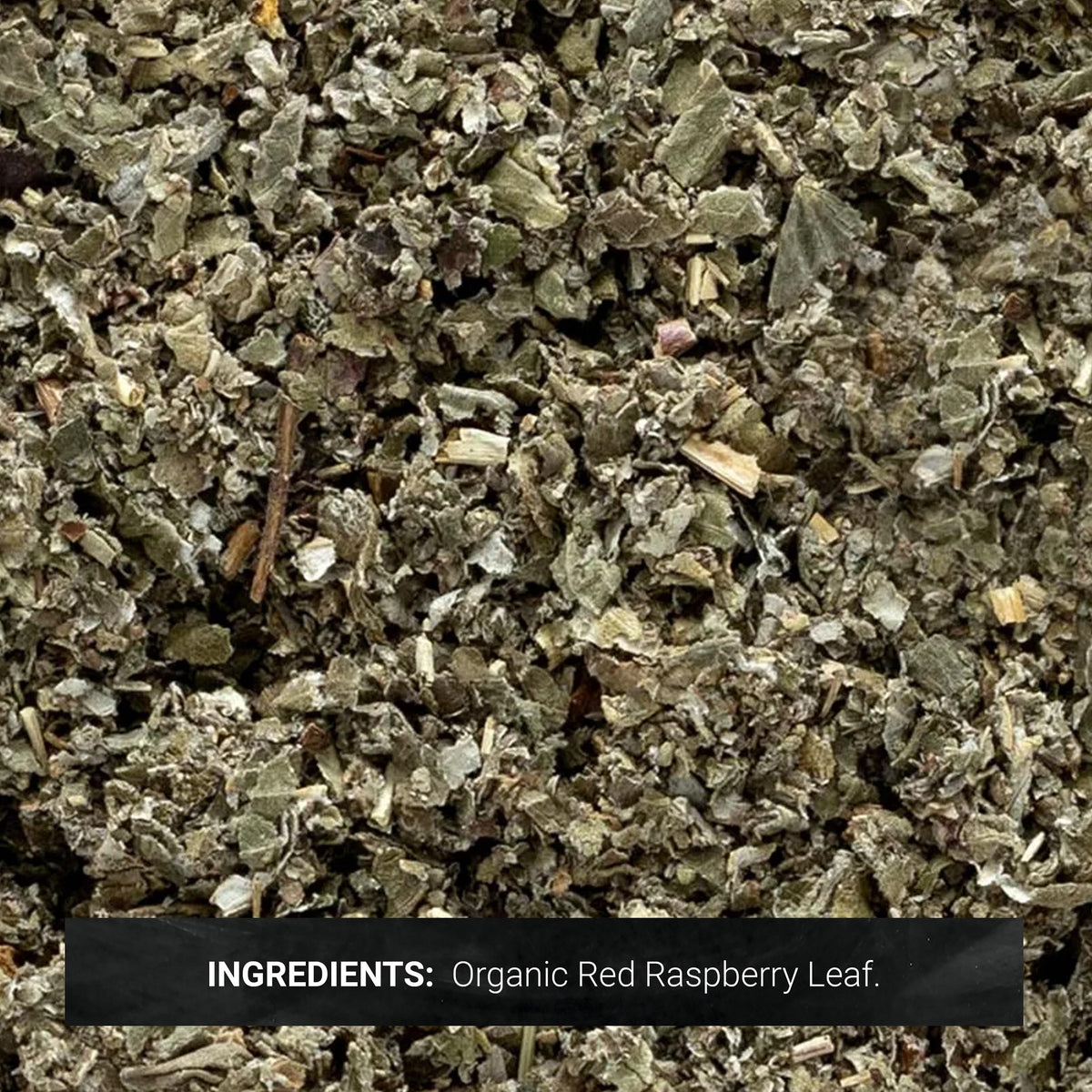 Close-up of Frontier Co-op red raspberry leaf texture for infusions