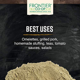Frontier Co-op Organic Sage Leaf Powder cooking idea with herbs for stews