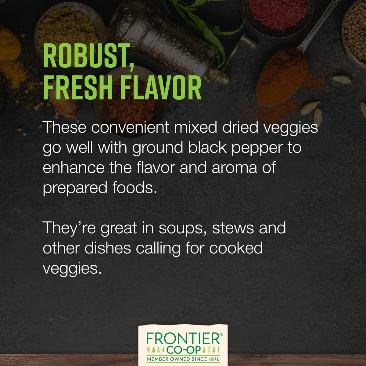 Frontier Co-op organized pantry shelf with soup mix ready-to-use.