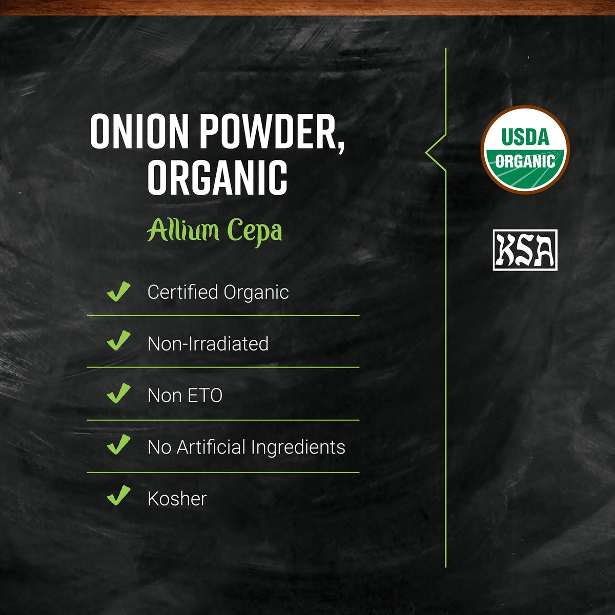 Shaker of Frontier Co-op onion powder over a skillet for flavor boost.