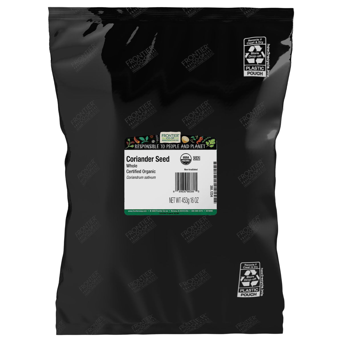 Frontier Co-op Organic Whole Coriander Seed bulk pack ideal for curries.