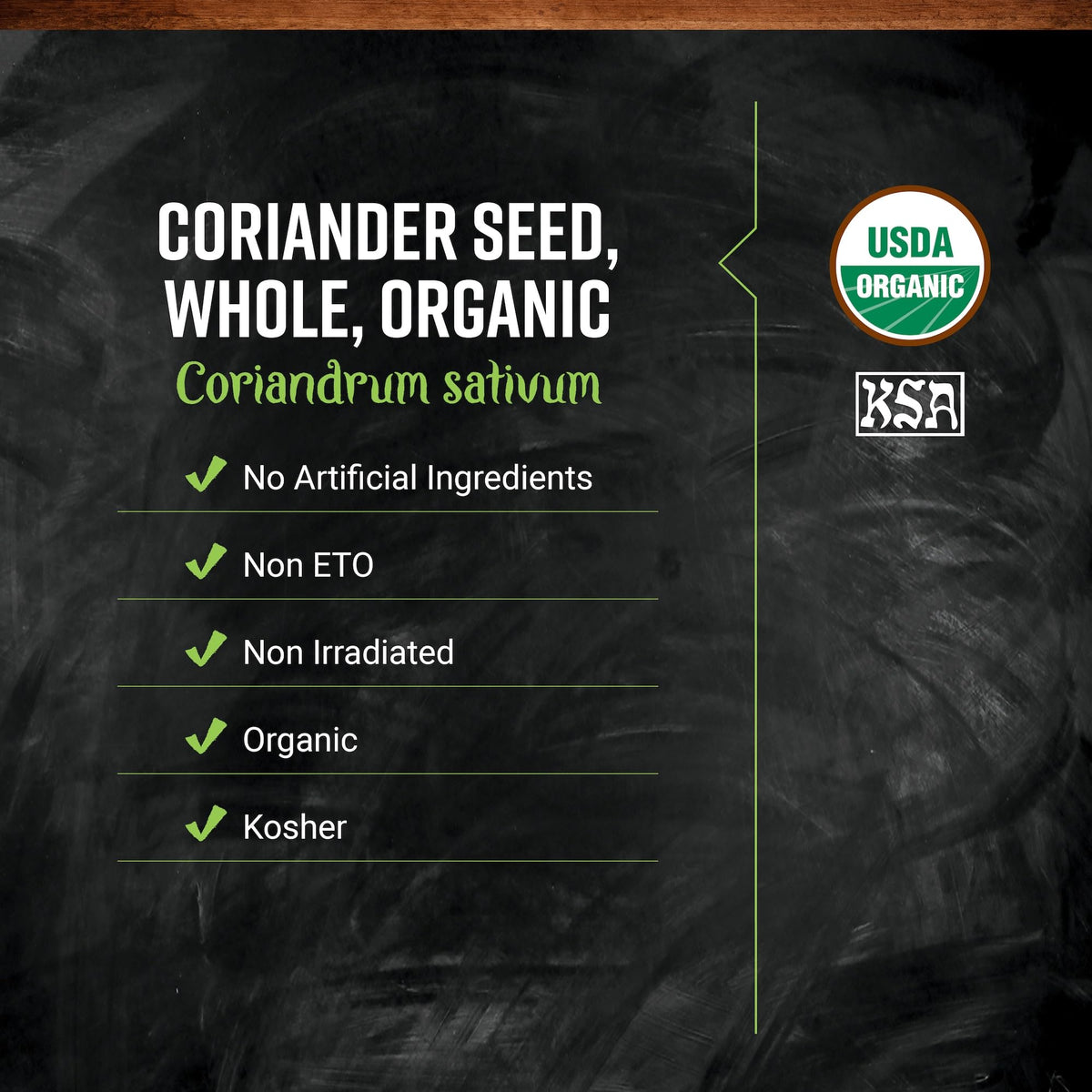 Frontier Co-op Organic Whole Coriander Seed on spice shelf with bright aroma.