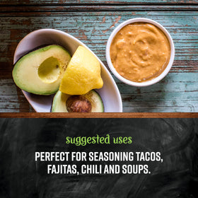 Frontier Co-op authentic spice blend features chili peppers, garlic, cumin for rich aroma.