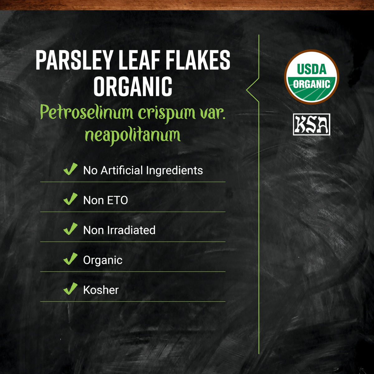 Frontier Co-op parsley leaf flakes provide vibrant color to sauces and dressings.