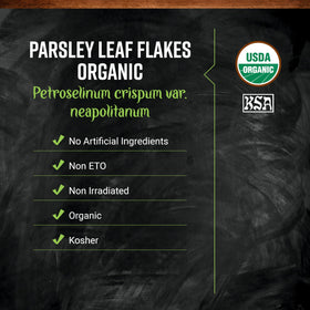 Frontier Co-op parsley leaf flakes provide vibrant color to sauces and dressings.