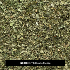 Frontier Co-op parsley leaf flakes ready to reconstitute for richer dishes.