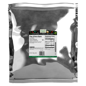 Frontier Co-op Pau d'Arco bark bulk bag ideal for long-term storage and blends.