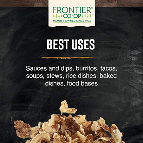 Frontier Co-op Pinto Bean Flakes in a ready-to-use dish for quick meals.