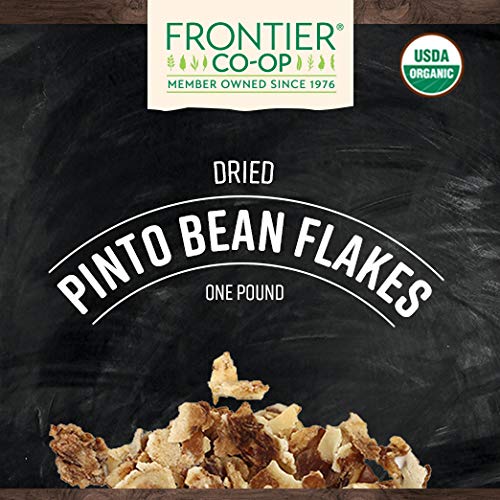 Frontier Co-op Pinto Bean Flakes organic label highlight USDA Organic certification.