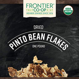 Frontier Co-op Pinto Bean Flakes organic label highlight USDA Organic certification.
