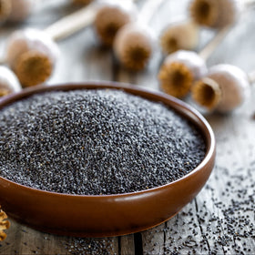 Frontier Co-op organic poppy seeds for baking, nutty aroma enhances muffins.