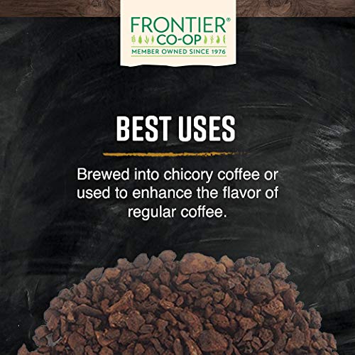 Chicory granules on kitchen counter emphasizing purity and quality