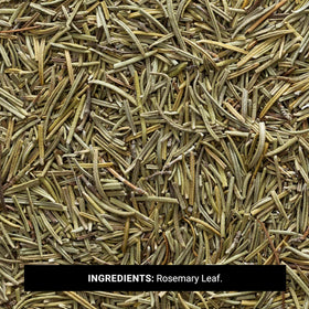 Closeup of dried rosemary leaf aroma and texture for infusing oils.