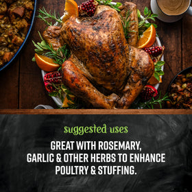 Frontier Co-op rubbed sage aroma pairs with garlic and rosemary.