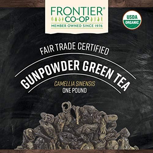 Frontier Co-op smoky green tea brew in a cup delivering a rich aroma