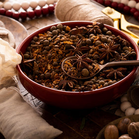 Frontier Co-op Organic Star Anise enriches mulled wine with licorice warmth.